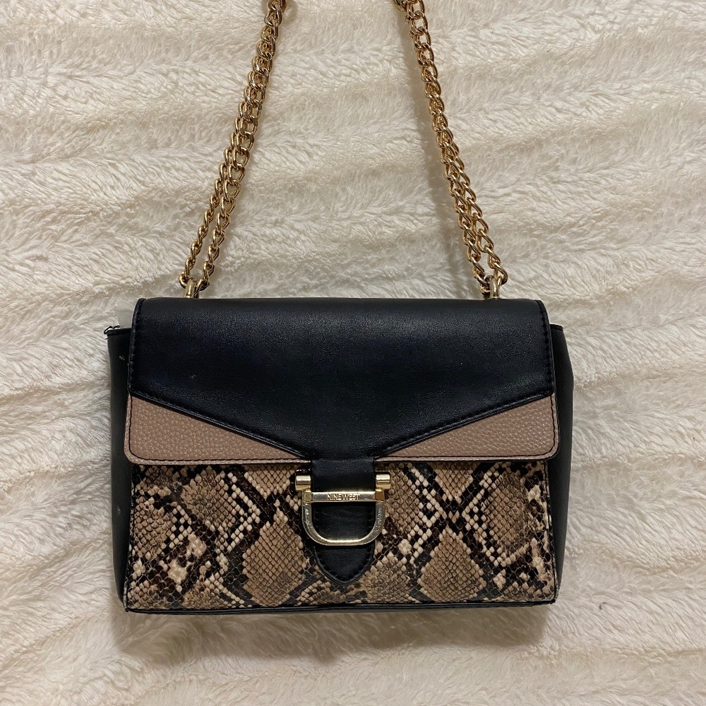 Nine West Convertible Strap Crossbody Purse in Snake Print